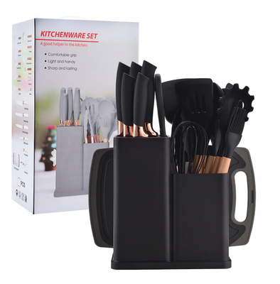 Набір кухонного приладдя Kitchenware Set 19 предметів, чорний (EZ000001) фото