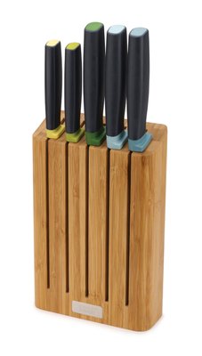 Ножи с бамбуковой подставкой Joseph Joseph Elevate 5 шт разноцветные (10300) фото