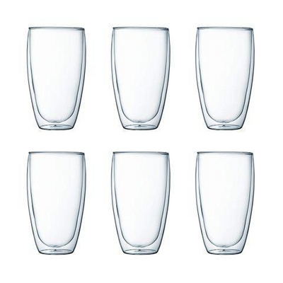 Набір чашок з подвійним дном Bodum Pavina 0,45 л, 6 шт, прозорий (4560-10-12) фото