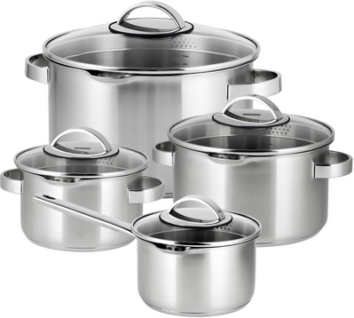 Набор посуды из 4 предметов Sola Pearl стальной (13PEARL 004) фото